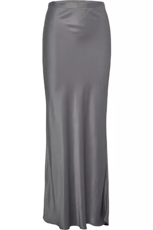 Dagmar Kvinna Maxikjolar - Shiny Long Skirt Grey