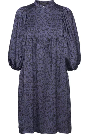 Bruuns Bazaar Kvinna Midiklänningar - Acacia Sarina Dress Blue
