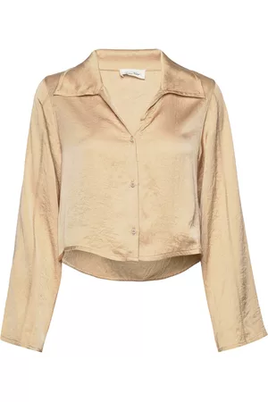 American Vintage Kvinna Långärmade t-shirts - Widland Beige