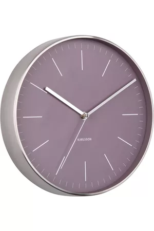 Karlsson Klockor - Wall Clock Minimal Dark Purple, Nickel Case Purple