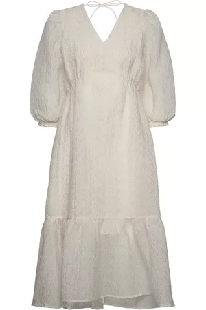 Bruuns Bazaar Kvinna Midiklänningar - Mimosa Indija Dress White