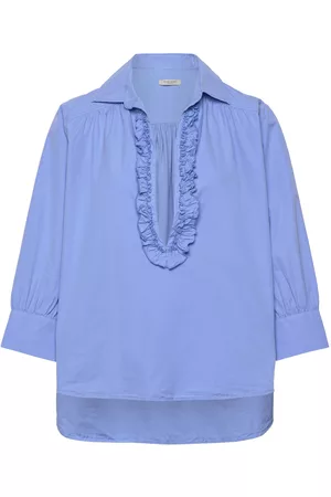 Hunkydory Kvinna Långärmade t-shirts - Shirley Blouse Blue