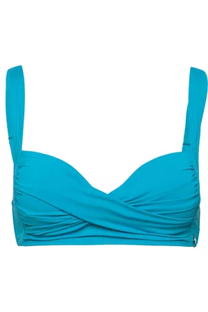 Panos Emporio Kvinna Bandeau Bikinis - Pe Medea Solid Top Blue