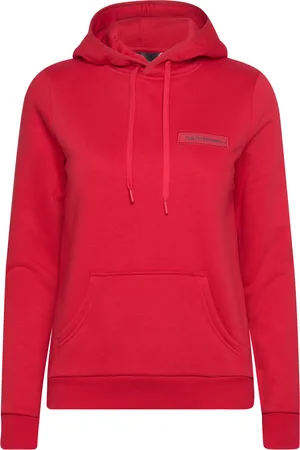 Peak Performance W Logo Hood Sweatshirt- Red