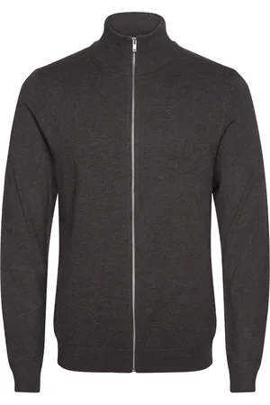 Lindbergh Melange Zip Cardigan Knit Brown