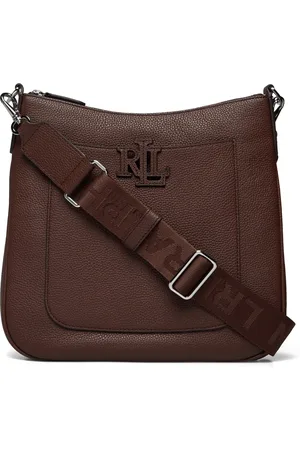 Ralph Lauren Pebbled Leather Large Cameryn Crossbody Brown