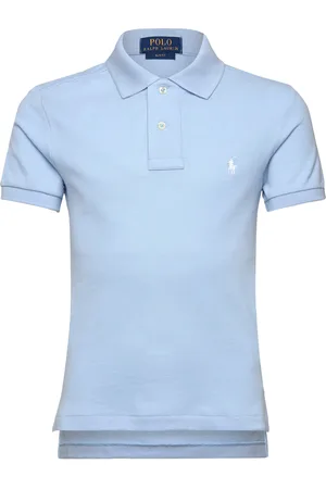 Ralph Lauren Slim Fit Cotton Mesh Polo Shirt Blue