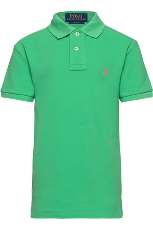 Ralph Lauren Slim Fit Cotton Mesh Polo Shirt Green
