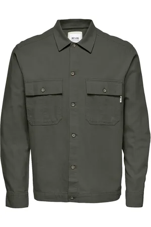 Only & Sons Onskennet Life Ls Linen Overshirt Khaki