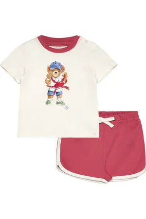 Ralph Lauren Polo Bear Cotton Tee & Short Set Red