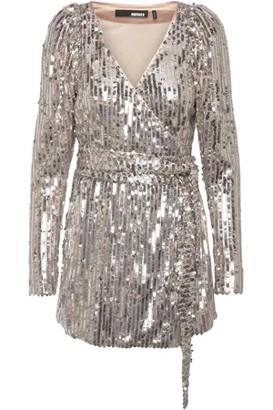 ROTATE Sequin Midi Wrap Dress
