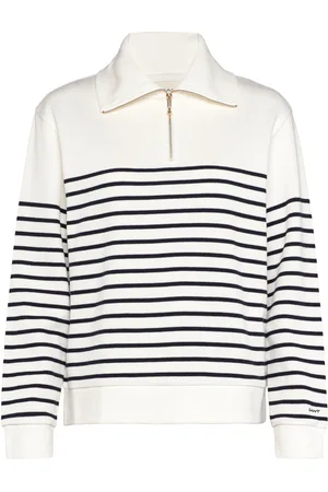 GANT Breton Rib Half Zip Sweat White