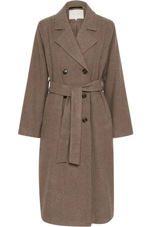 Kaffe Kafanny Long Coat Brown
