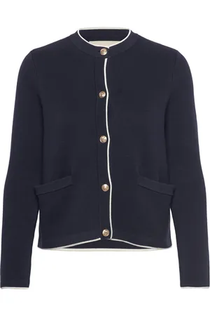 GANT Cotton Knit Jacket Navy