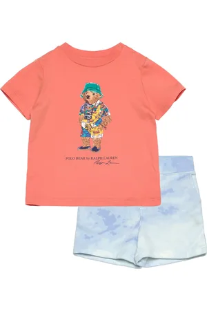 Ralph Lauren Polo Bear Jersey Tee & Terry Short Set Coral