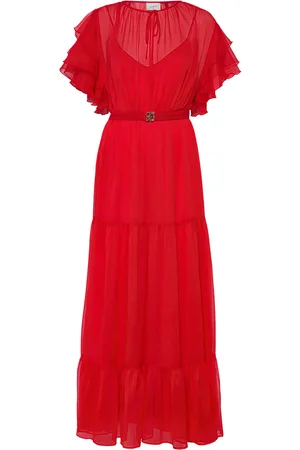 Dante 6 Xevi Boho Maxi Chiffon Dress Red