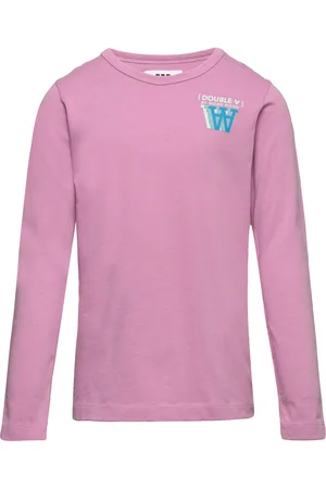 WoodWood Kim Stacked Logo Junior Long Sleeve Pink