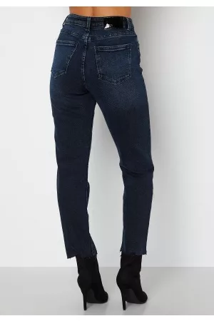 ONLY Emily Life HW ST Crop Ankle Blue Black Denim 31/30