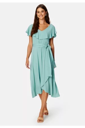 Trendyol Kvinna Klänningar - Saga Flounce Wrap Dress Mint 42
