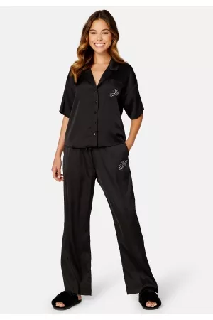 Juicy Couture Paula Solid Satin Trouser Black L