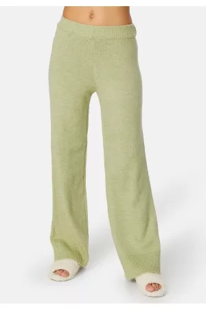 Pieces Celic HW Wide Knit Pants Swamp M