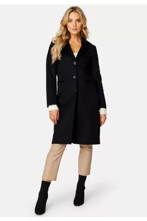 GANT Kvinna Vinterkappor - Wool Blend Tailored Coat 19 EBONY BLACK XS