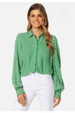 BUBBLEROOM Damaris blouse Green / White 36