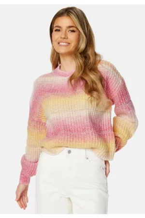VERO MODA Kvinna Shorts - Begonia LS O-Neck Short Pullover Golden Cream Detail: XL