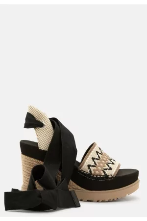 UGG Abbot Ankle Wrap Wedge Black 36