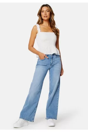 ONLY Kvinna Jeans - Madison Blush HW Wide Light Blue Denim XS/30