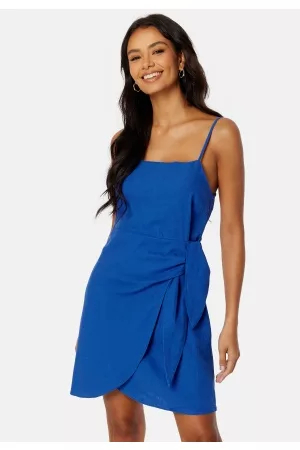 ONLY Kvinna Festklänningar - Caro Short Wrap Dress Dazzling Blue M
