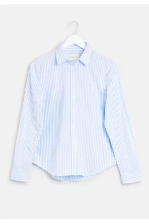 GANT Kvinna Skjortor - Reg Poplin Striped Shirt Light Blue 34