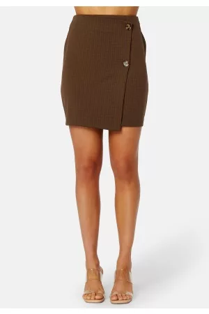 BUBBLEROOM Kvinna Minikjolar - Safira mini skirt Brown / Checked S