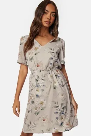 Ida Sjöstedt Maya Dress Light Grey Floral 42