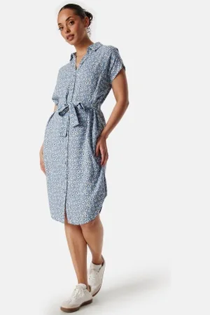 Pieces® Pcnya SS Shirt Dress Denim/Floral XS