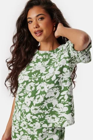 VERO MODA Vmfrej 2/4 kerry top Green/White/Floral XS