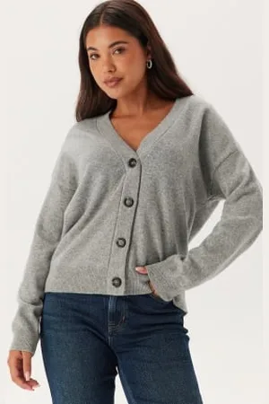 GANT Superfine Lambswool Cardigan Grey Melange XS