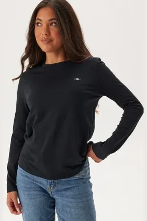 GANT Reg Shield Ls T-shirt Black XS