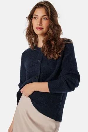SELECTED Slflulu LS knit short cardigan Dark Sapphire Detail:MELANGE M