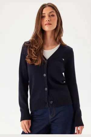 GANT Classic Cotton Cardigan Evening Blue XS