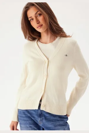 GANT Classic Cotton Cardigan Cream XS