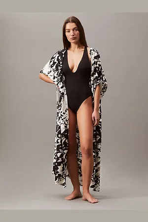 Calvin Klein Viscose Linen Beach Kaftan