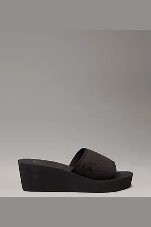 Calvin Klein Canvas Platform Wedge Sliders