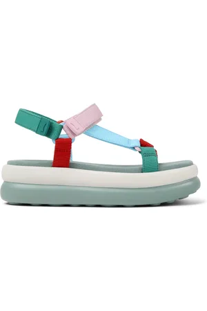 Camper Twins - Sandals for Women - Red,Green,Pink, size 36, Cotton fabric