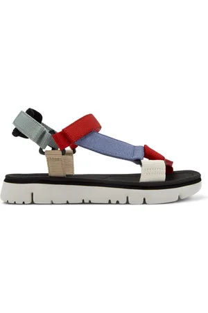 Camper Oruga - Sandals for Women - Red,Green,Beige, size 35, Cotton fabric