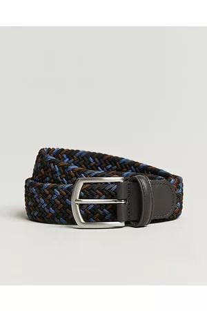Anderson's Stretch Woven 3,5 cm Belt Navy/Brown