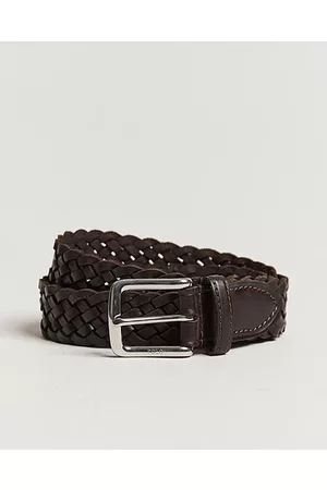 Ralph Lauren Man Bälten - Braided Leather Belt Dark Brown