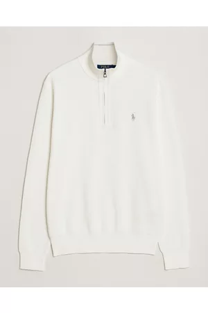 Ralph Lauren Man Tröjor med dragkedja - Textured Half-Zip Deckwash White