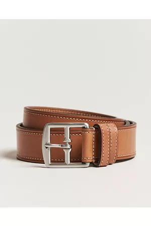 Anderson's Man Bälten - Bridle Stiched 3,5 cm Leather Belt Tan