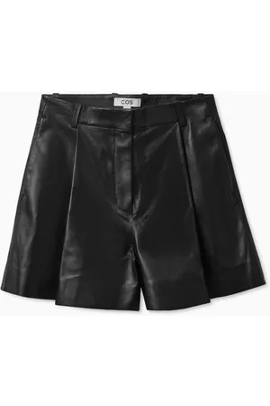 COS PLEATED LEATHER SHORTS